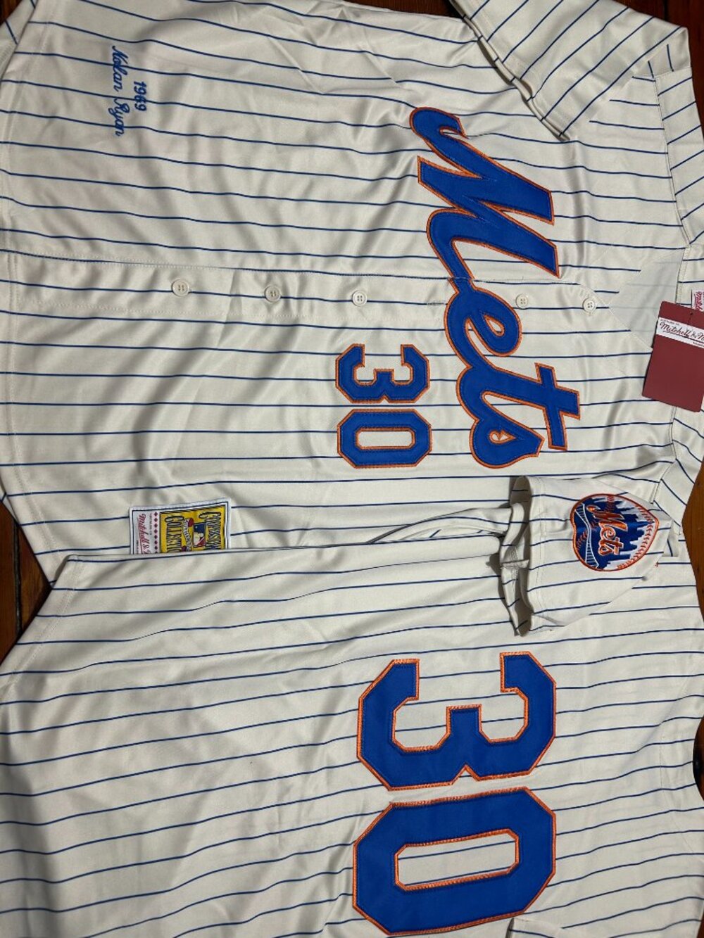 1960's NEW YORK METS NOLAN RYAN Men's JERSEY M,L,XL,2XL NWT by Miichell & Ness - Picture 2 of 5